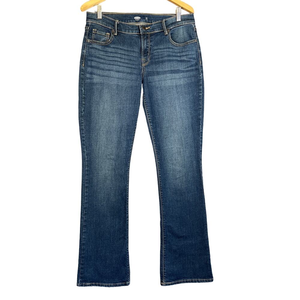 Old Navy Jeans Womens 10 Long Tall Blue Diva Bootcut Crater Lake Stretch Denim